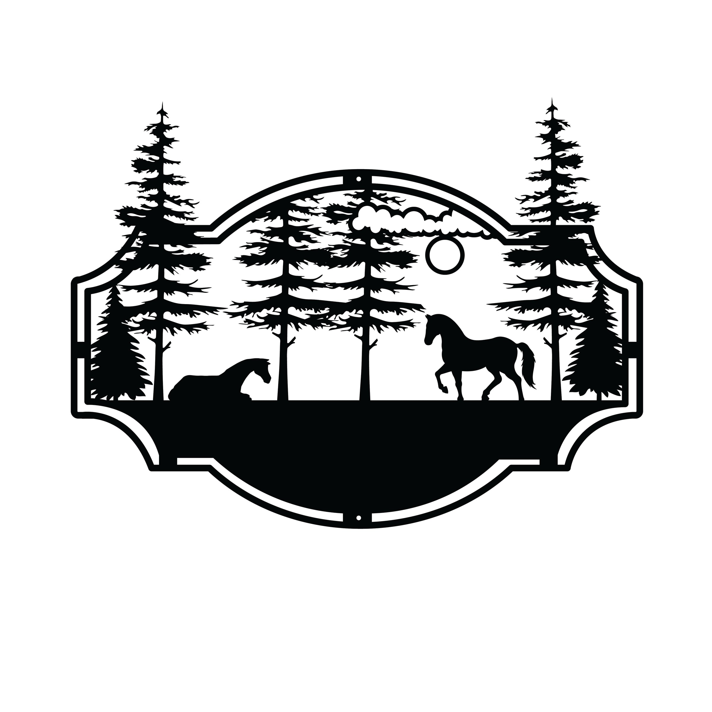 Personalized Horse Forest Scene