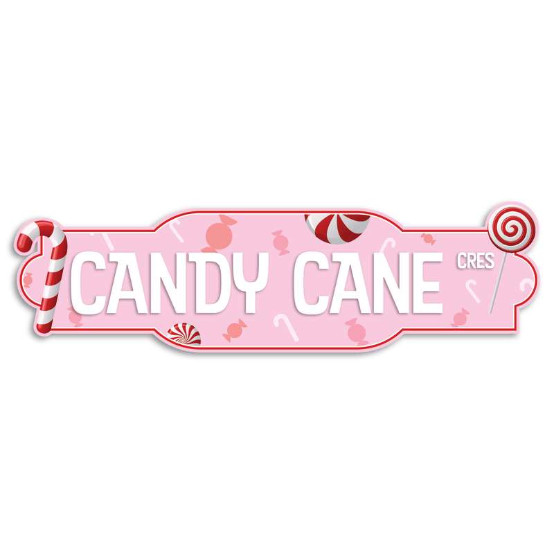 Candy Cane Crescent Sign