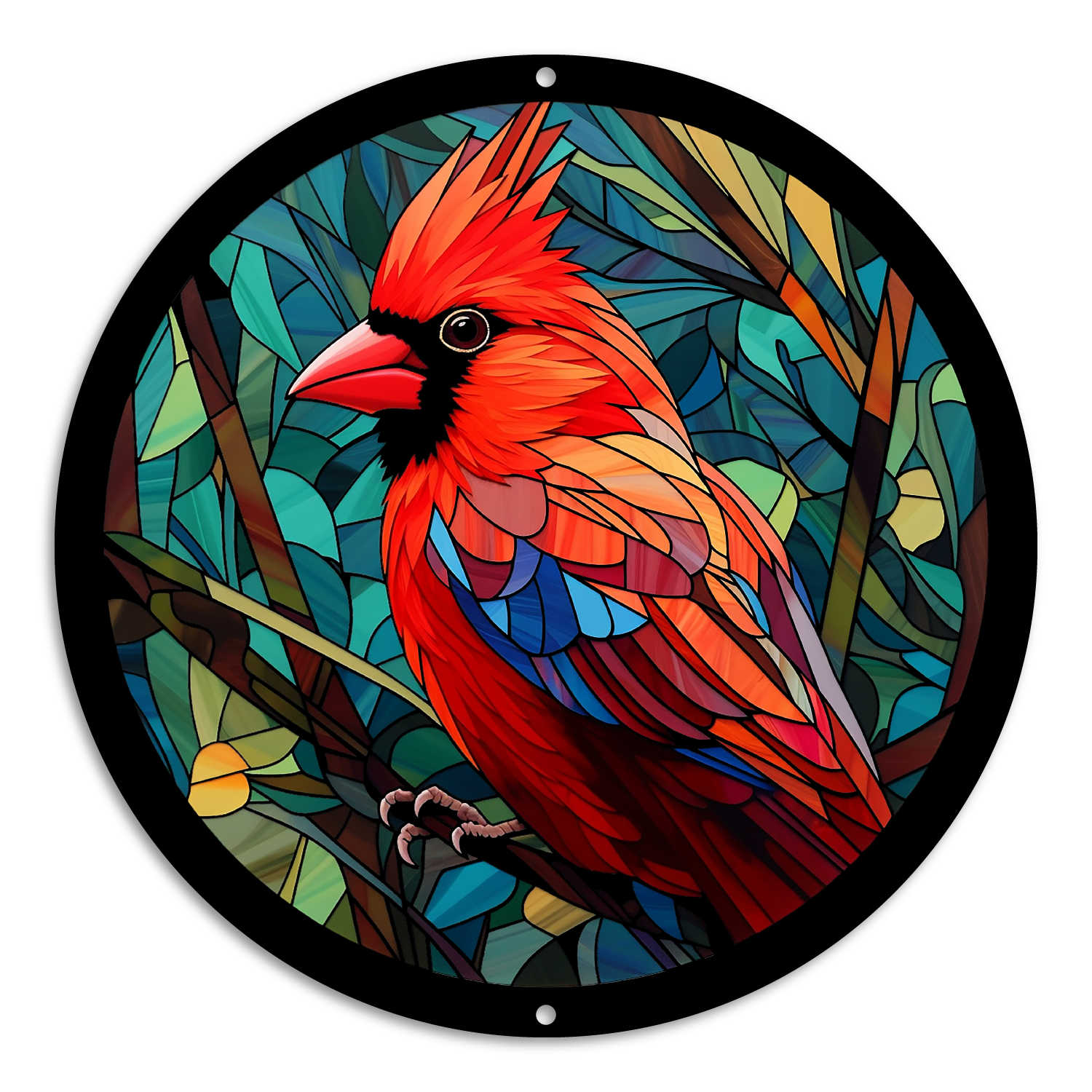Stained Glass Style Print Cardinal (#1)