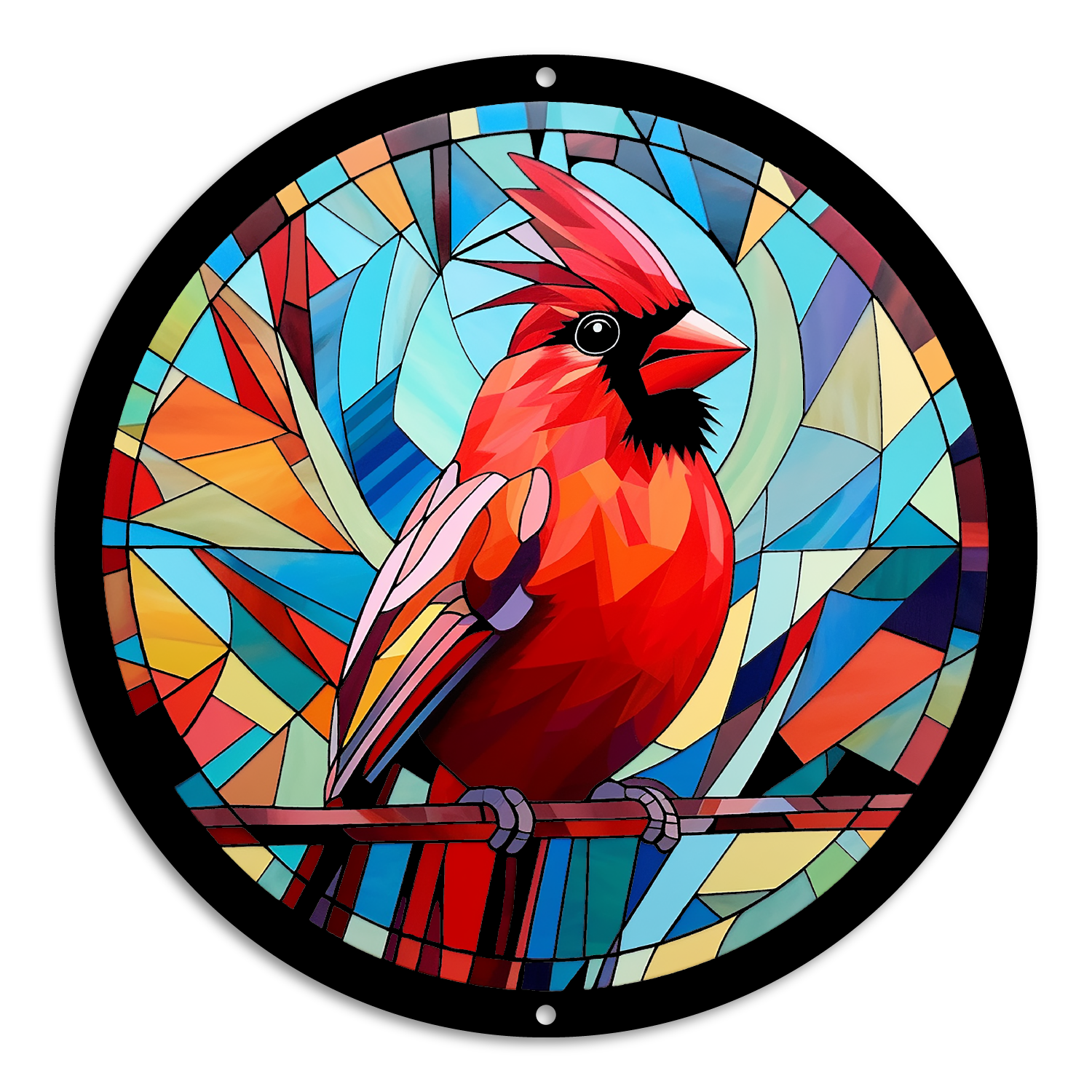 Stained Glass Style Print Cardinal (#2)