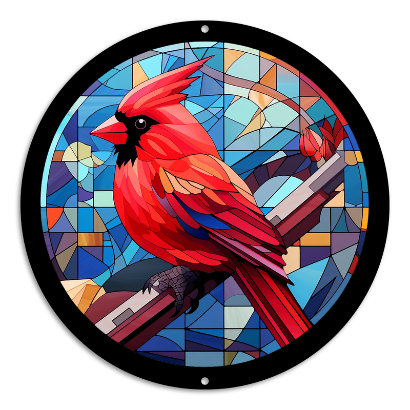 Stained Glass Style Print Cardinal (#3)