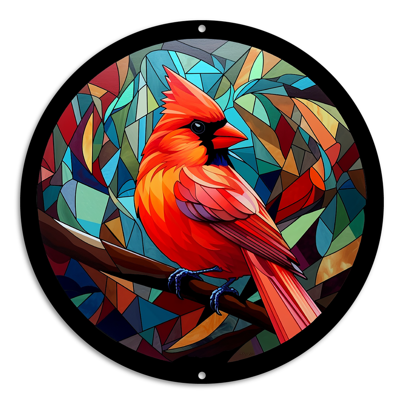 Stained Glass Style Print Cardinal (#4)
