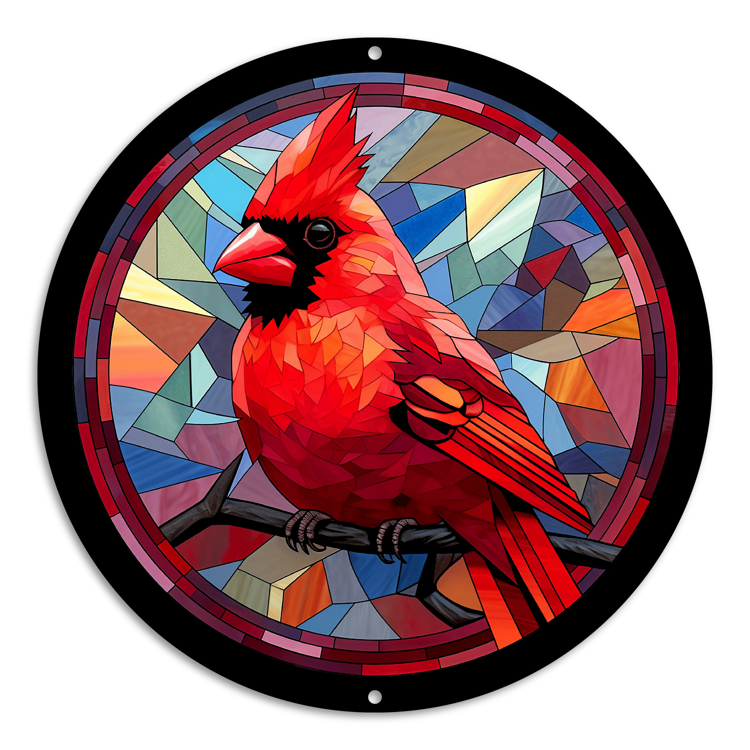 Stained Glass Style Print Cardinal (#5)