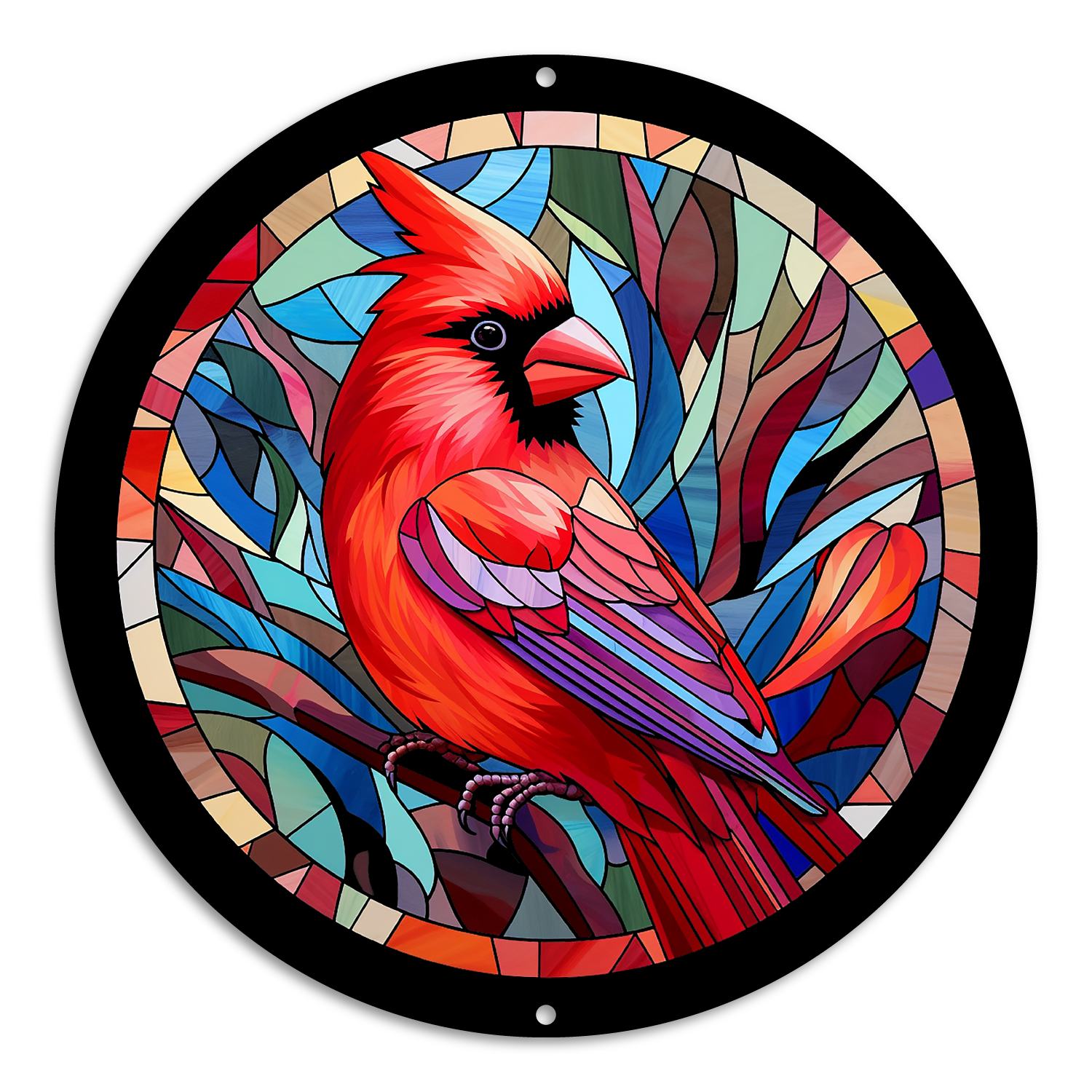 Stained Glass Style Print Cardinal (#6)
