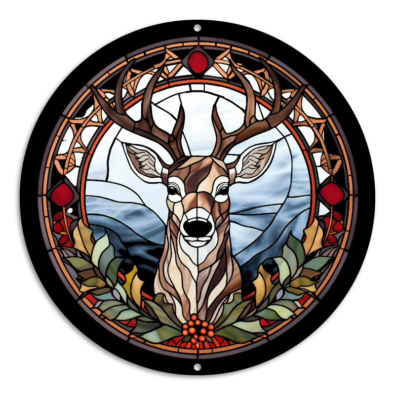 Stained Glass Style Print  Deer (#2)