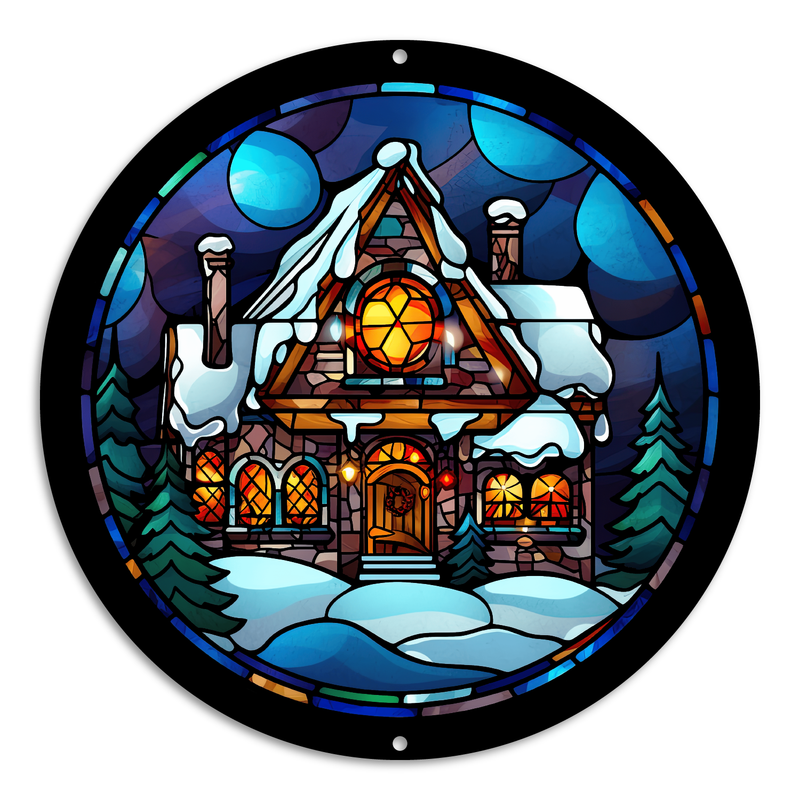 Stained Glass Style Christmas House (6)