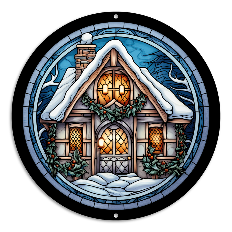 Stained Glass Style Christmas House (11)