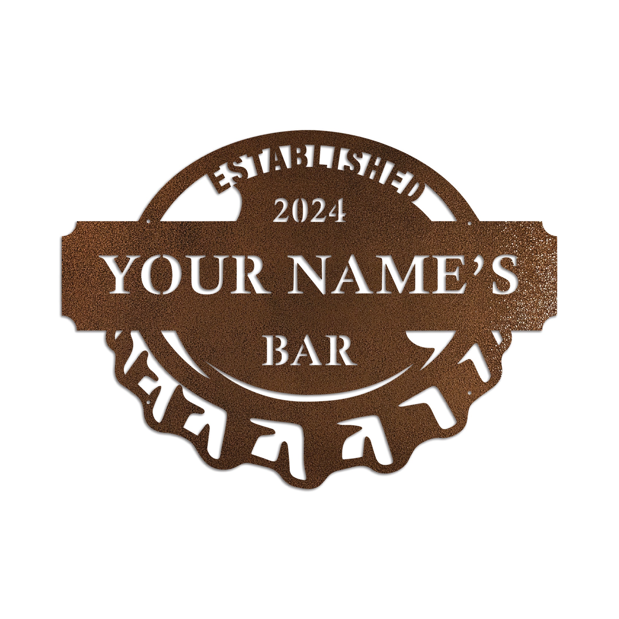 Personalized Beer Cap Bar Sign