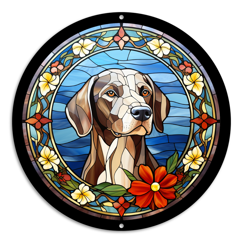 Stained Glass Style Print Weimaraner