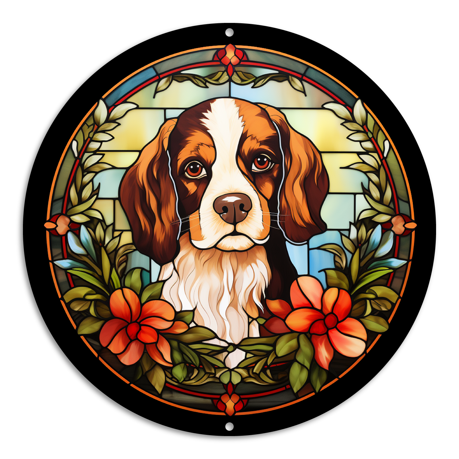 Stained Glass Style Print Cavalier Spaniel