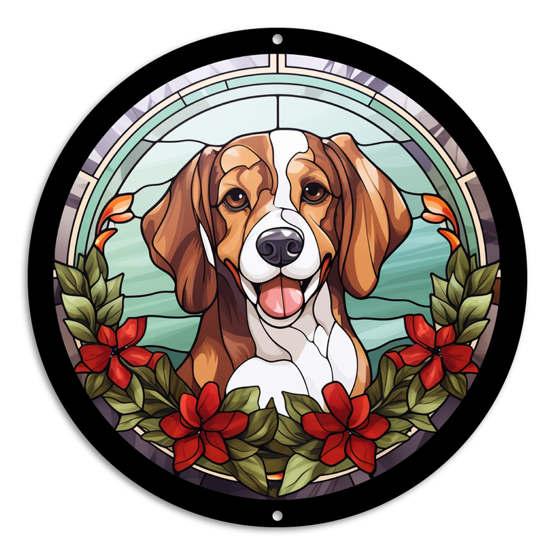 Stained Glass Style Print Beagle Mix