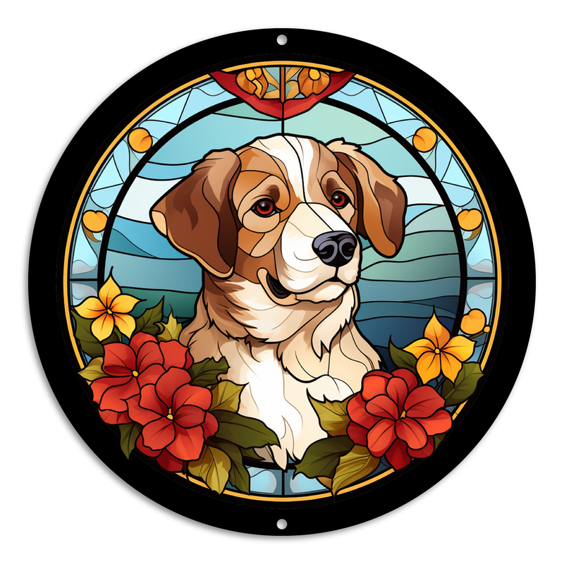 Stained Glass Style Print Nova Scotia Duck Tolling Retriever