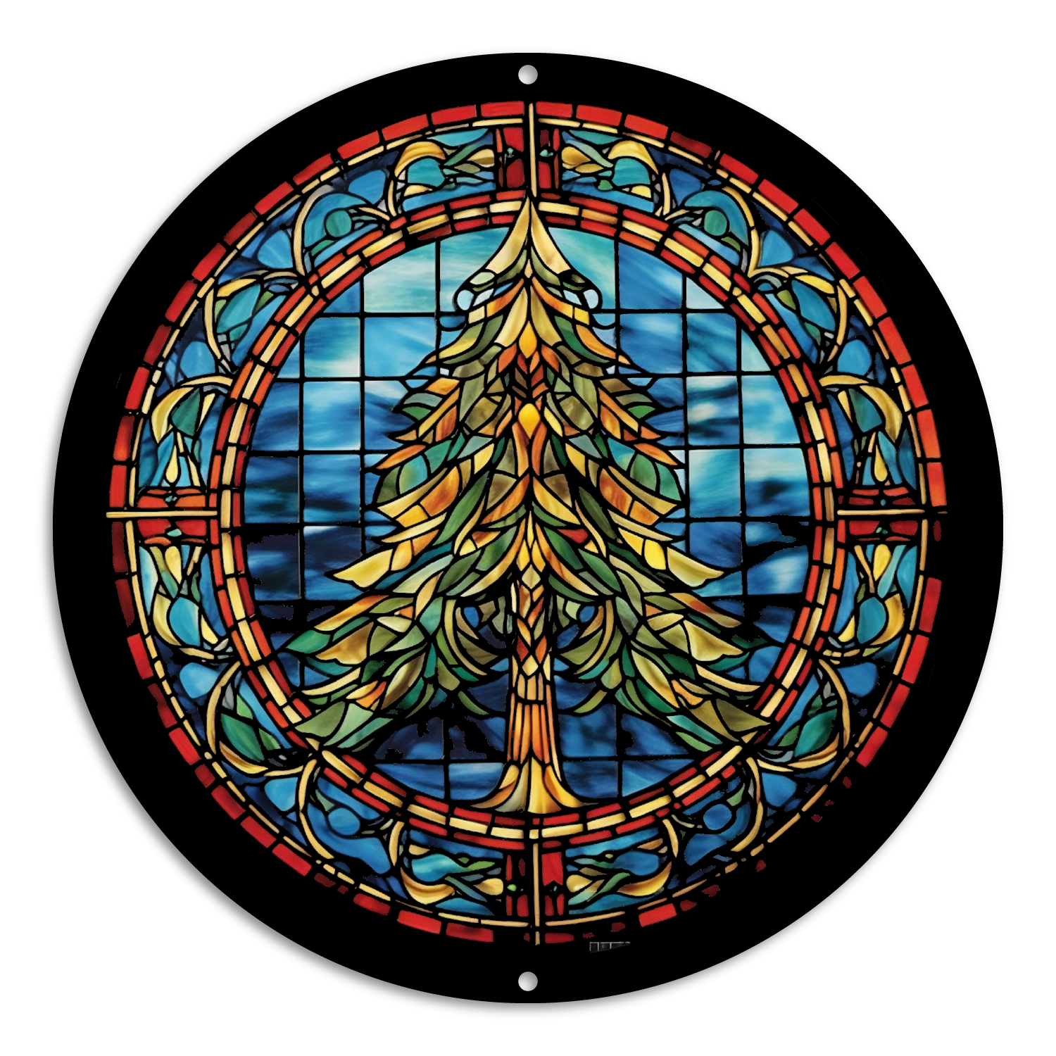 Stained Glass Style Print Christmas Trees (#1)