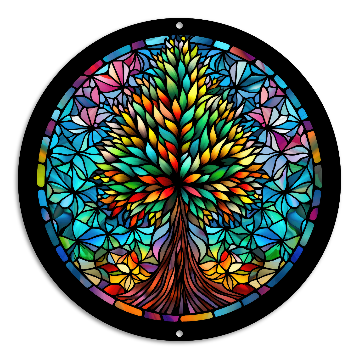 Stained Glass Style Print Christmas Trees (#2)