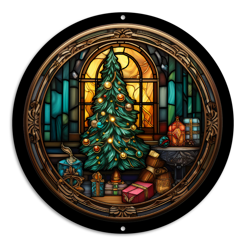 Stained Glass Style Print Christmas Trees (#3)