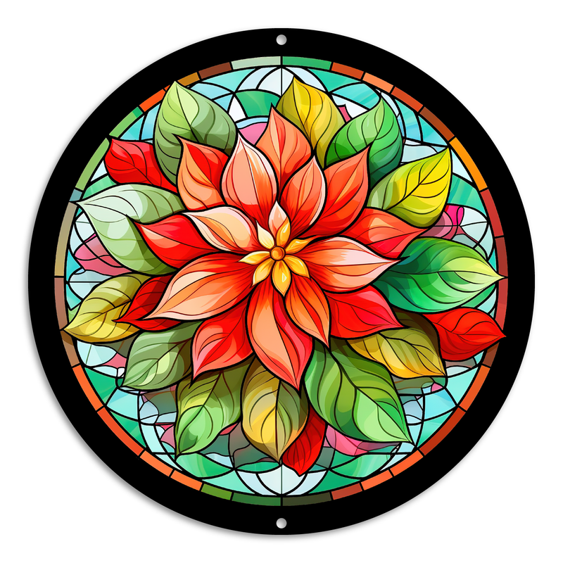 Stained Glass Style Print Flowers (#4)