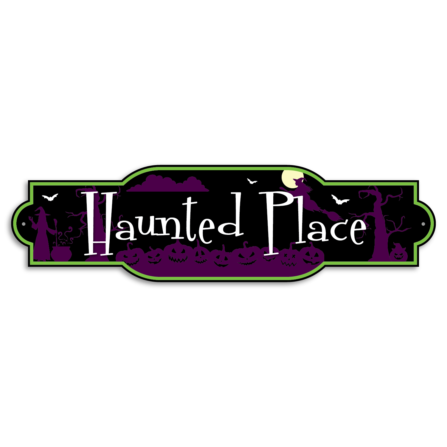 Halloween Street Sign - Haunted Place