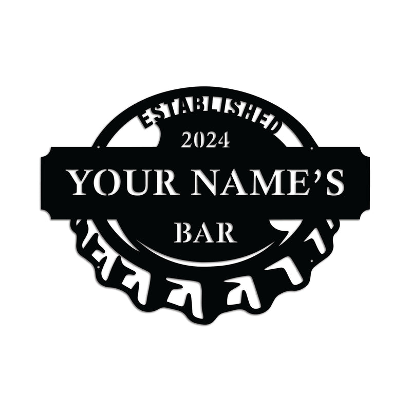 Personalized Beer Cap Bar Sign