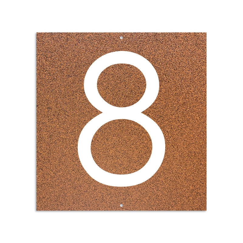 Printed Rust Effect House Number
