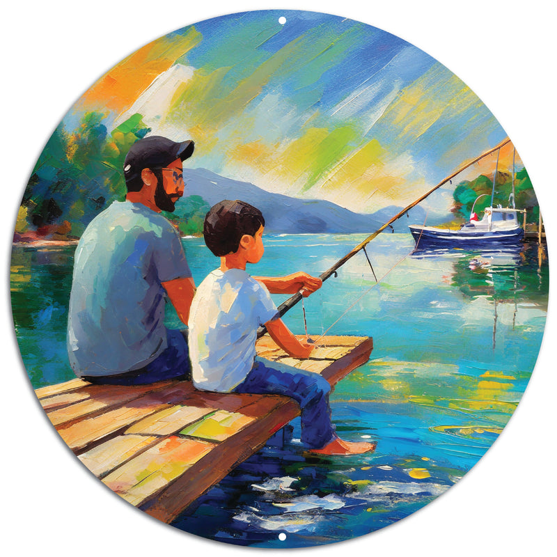 Father Son Fishing Scene