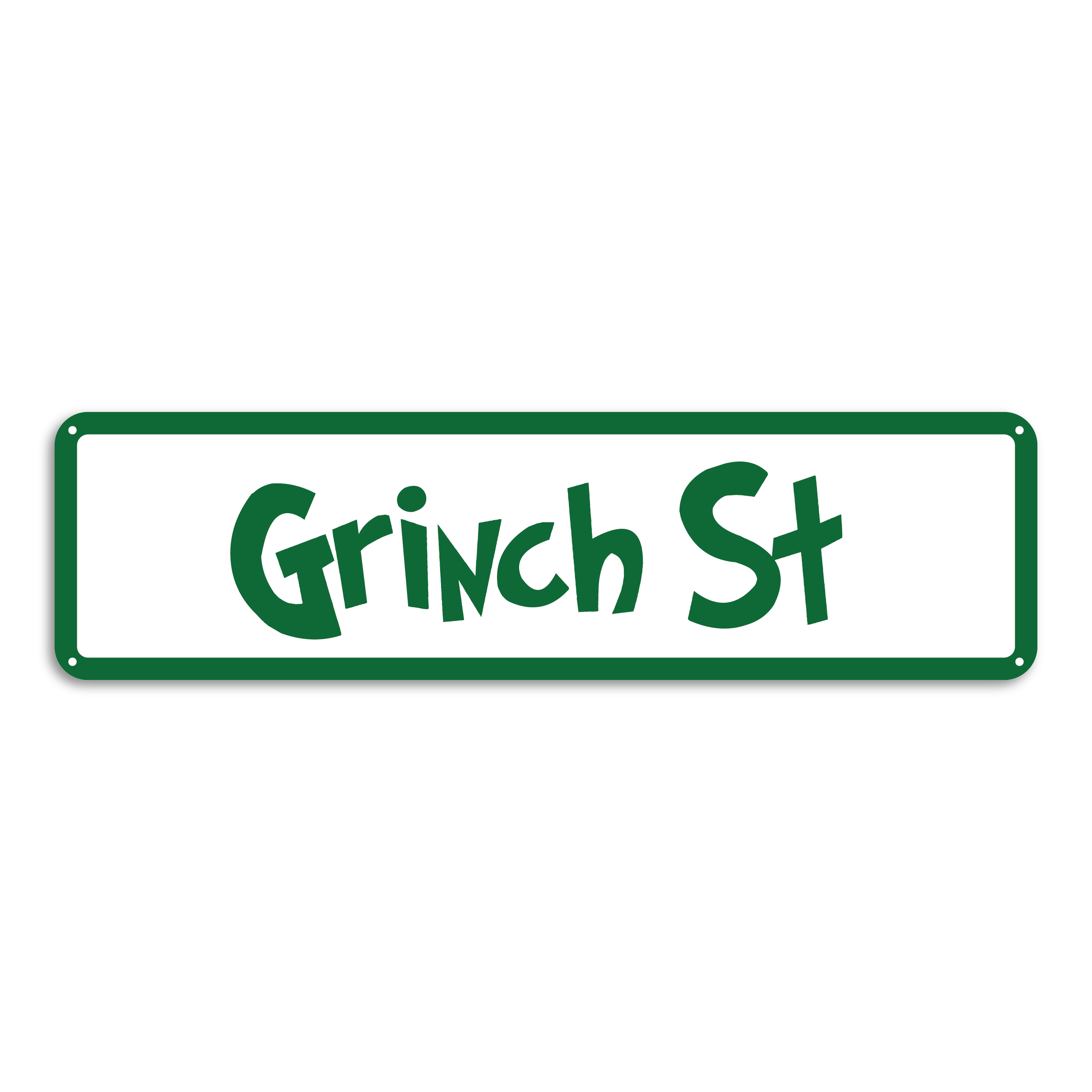Grinch Font Street Sign
