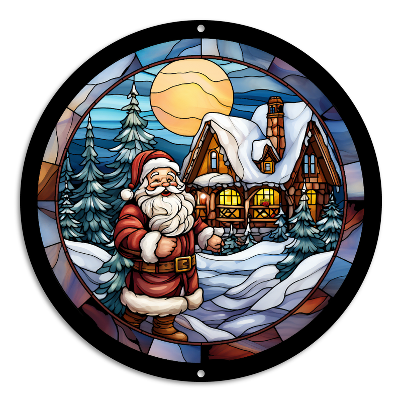 Stained Glass Style Print Santa (#2)
