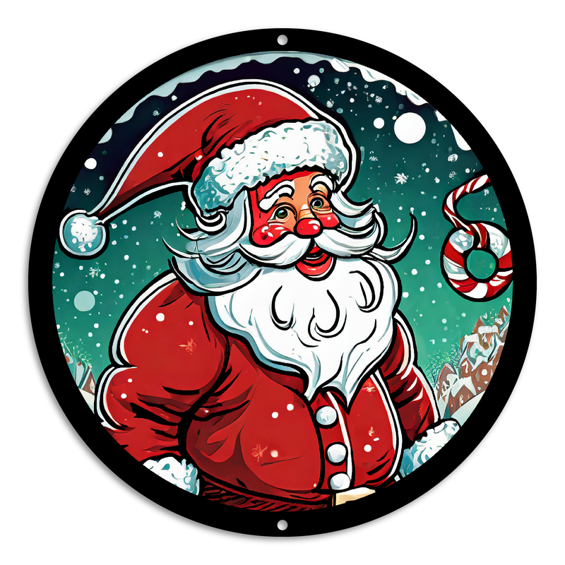 Stained Glass Style Print Santa (#3)