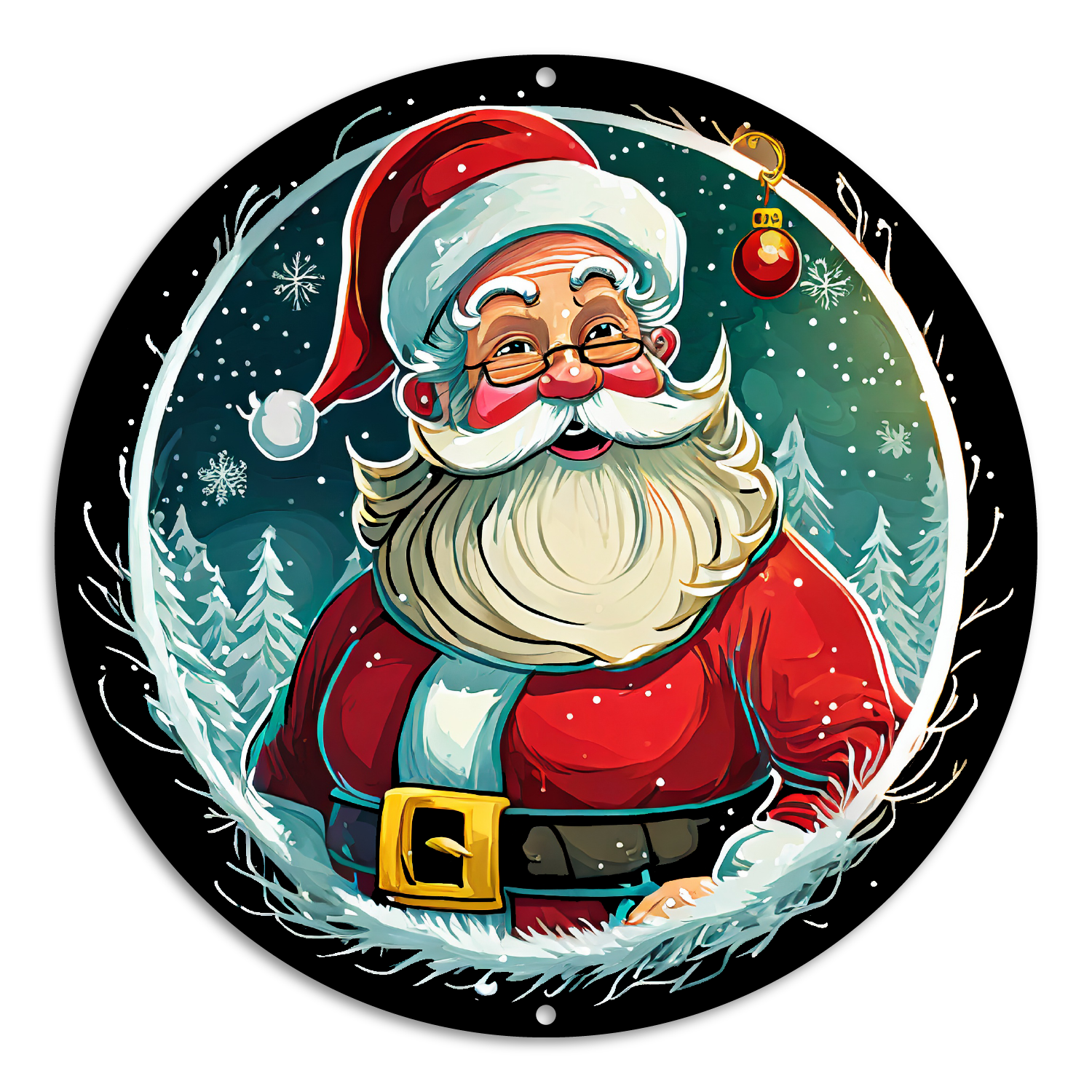 Stained Glass Style Print Santa (#4)