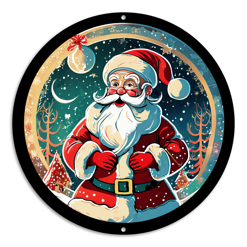 Stained Glass Style Print Santa (#5)