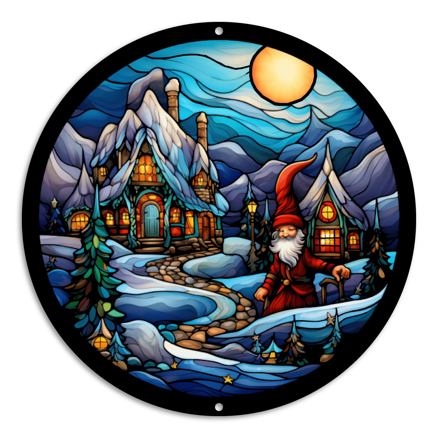 Stained Glass Style Print Santa (#7)