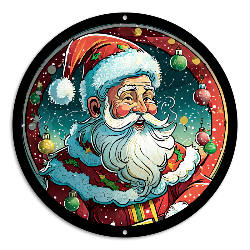 Stained Glass Style Print Santa (#8)