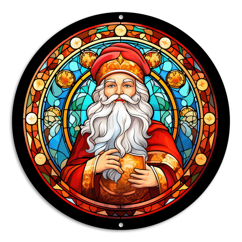Stained Glass Style Print Santa (#10)
