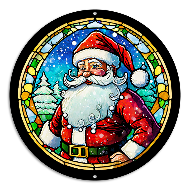 Stained Glass Style Print Santa (#11)