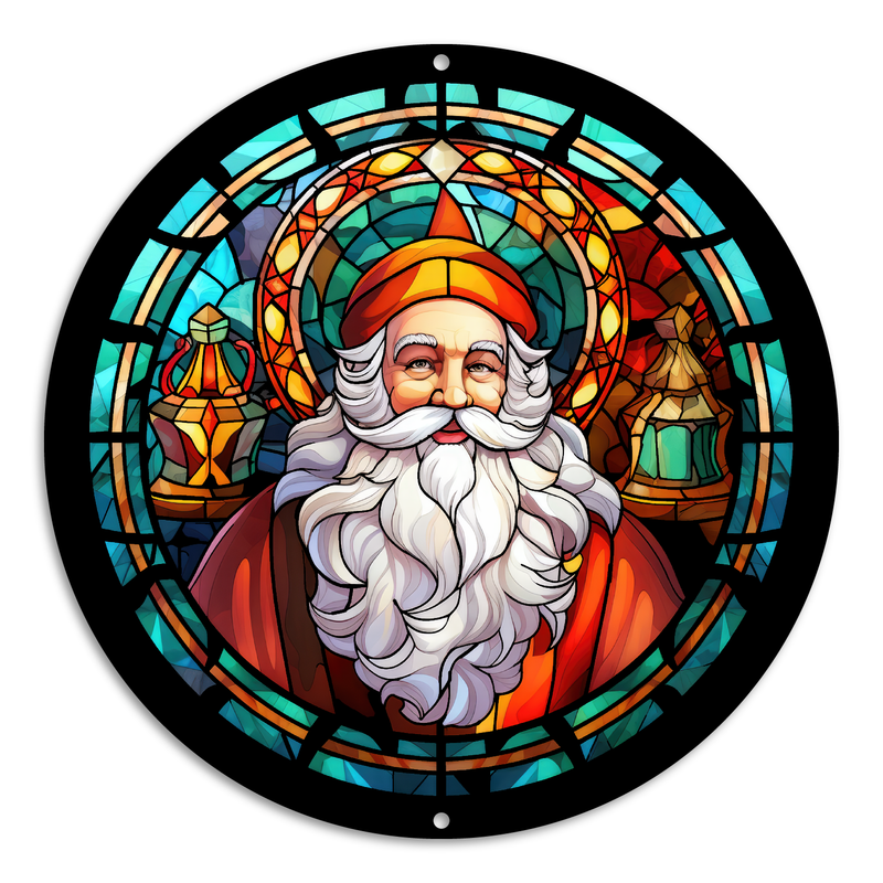 Stained Glass Style Print Santa (#12)