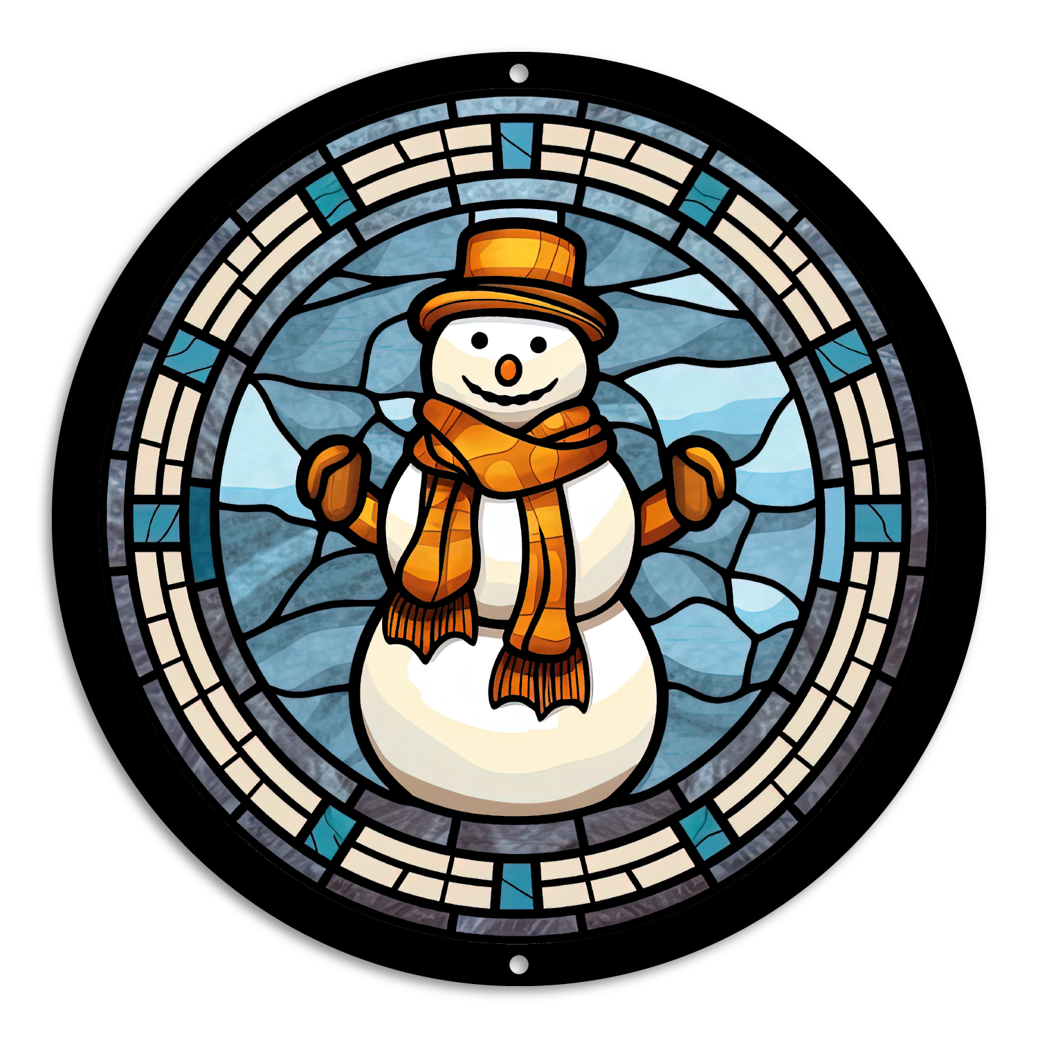 Stained Glass Style Print Snowman (#16)
