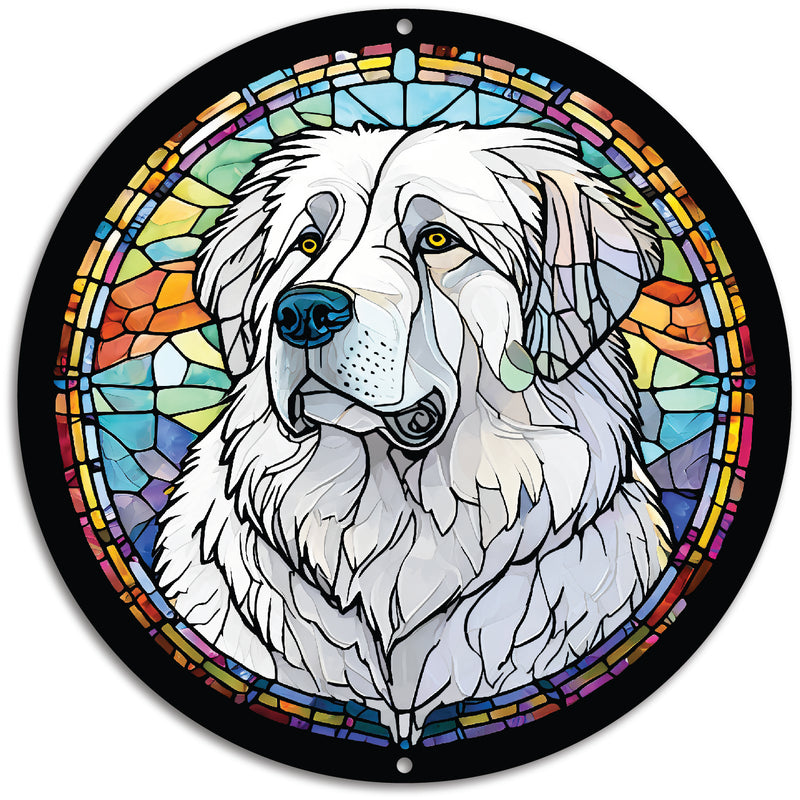 Stained Glass Style Print Great Pyrenees