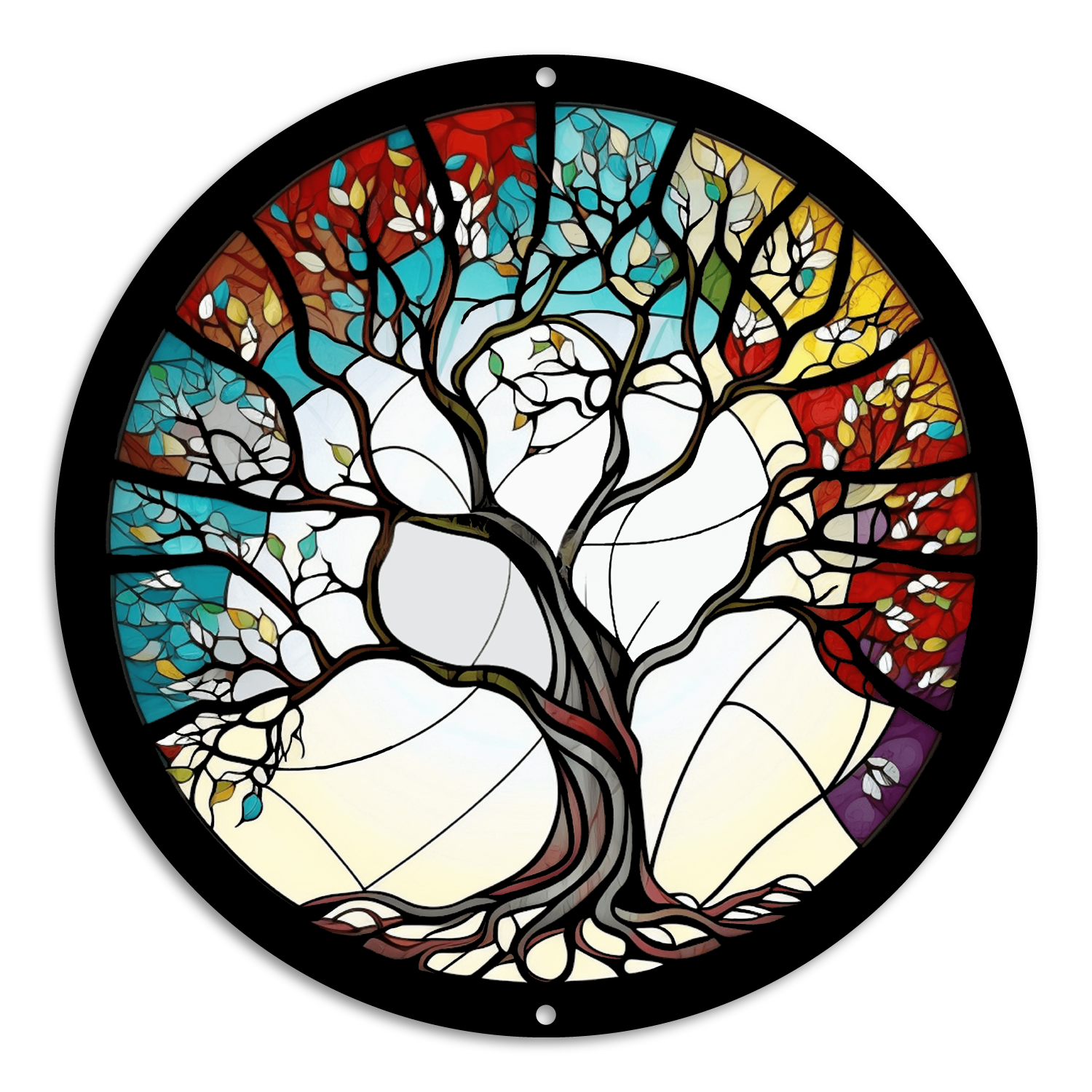 Stained Glass Style Print Tree of Life (#1)