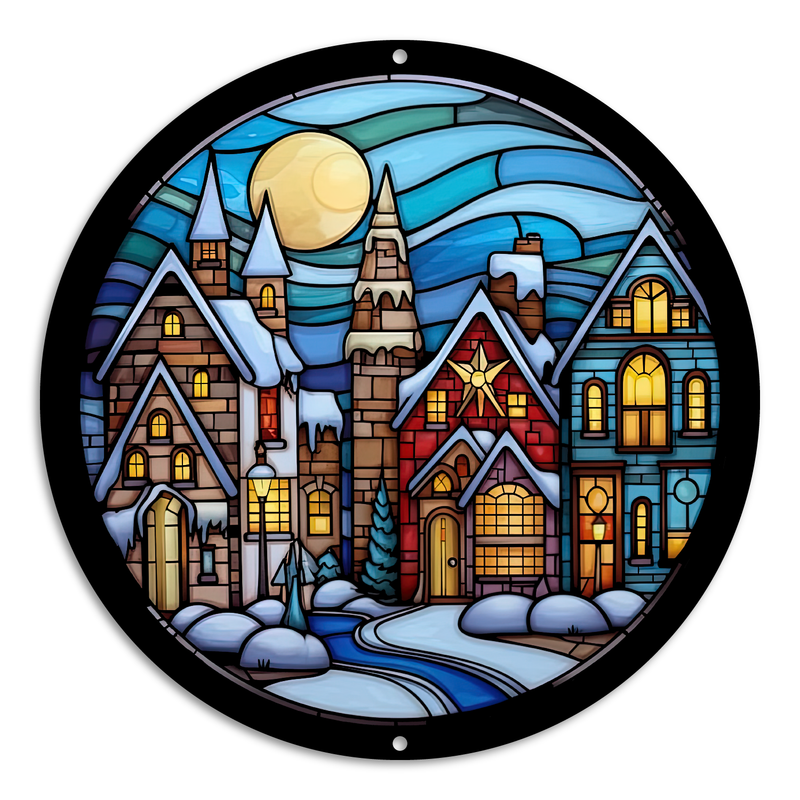 Stained Glass Style Village (#3)