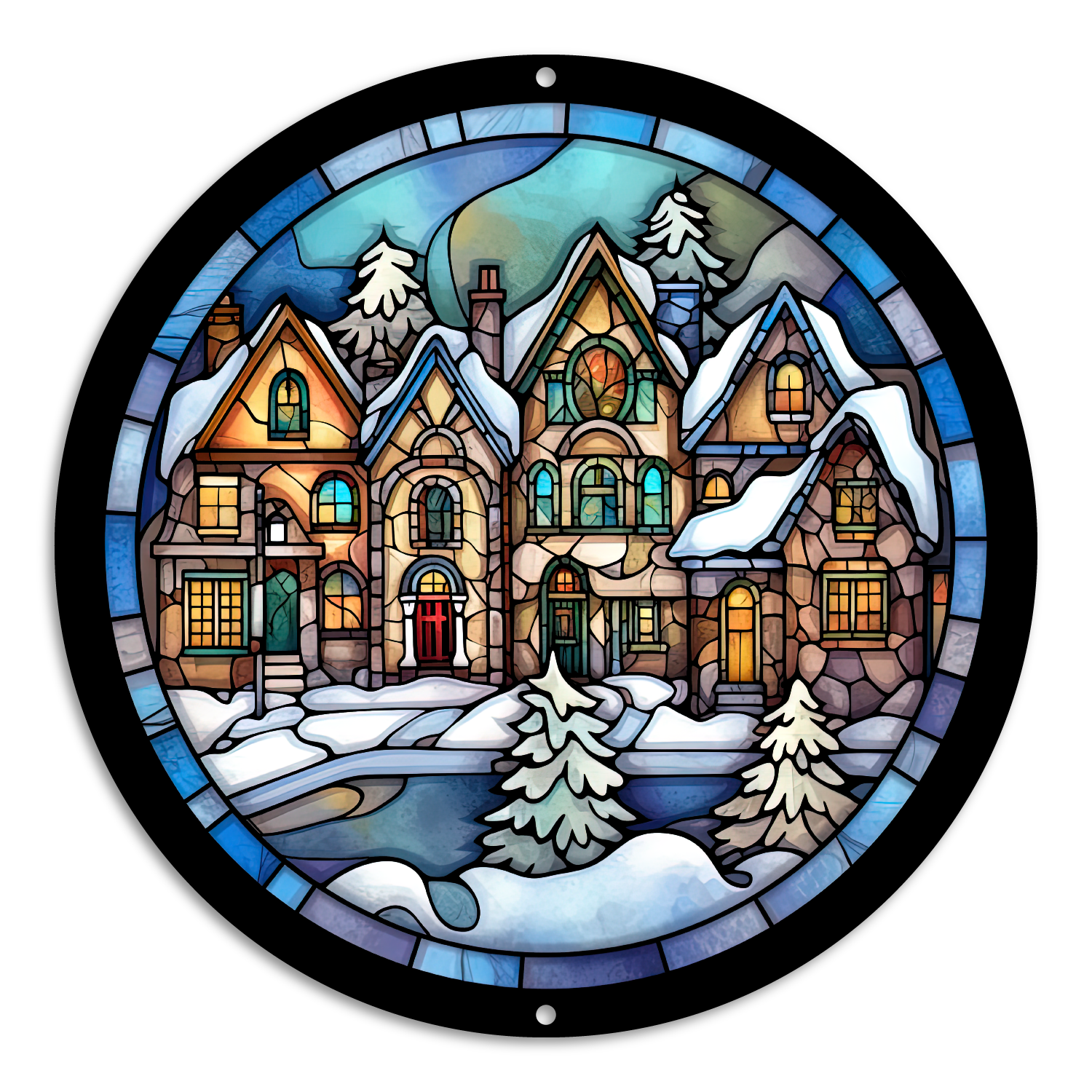 Stained Glass Style Village (#4)