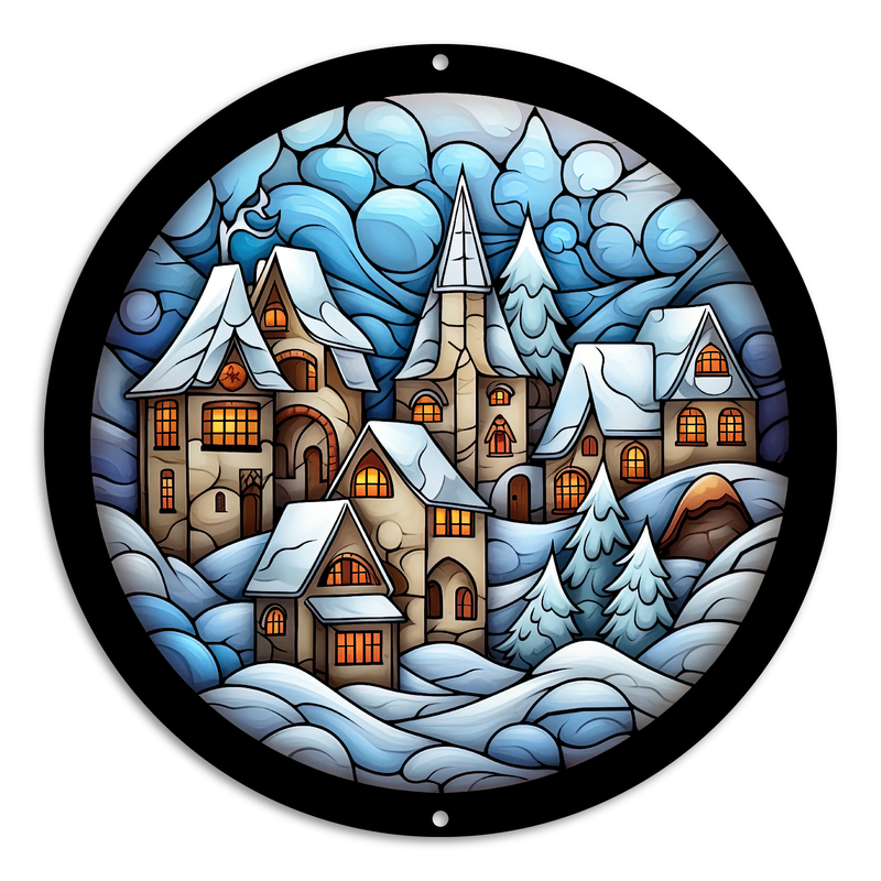 Stained Glass Style Village (#6)