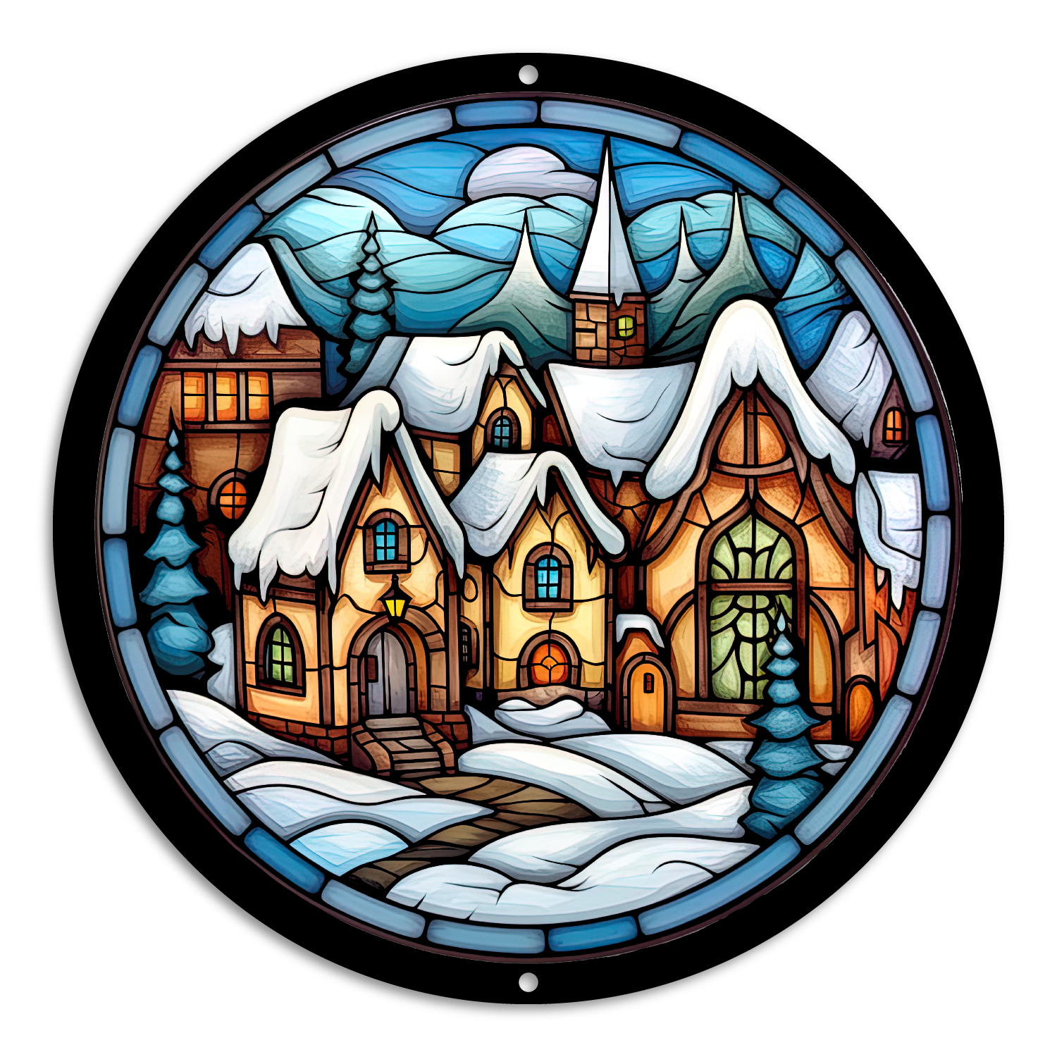 Stained Glass Style Village (#7)