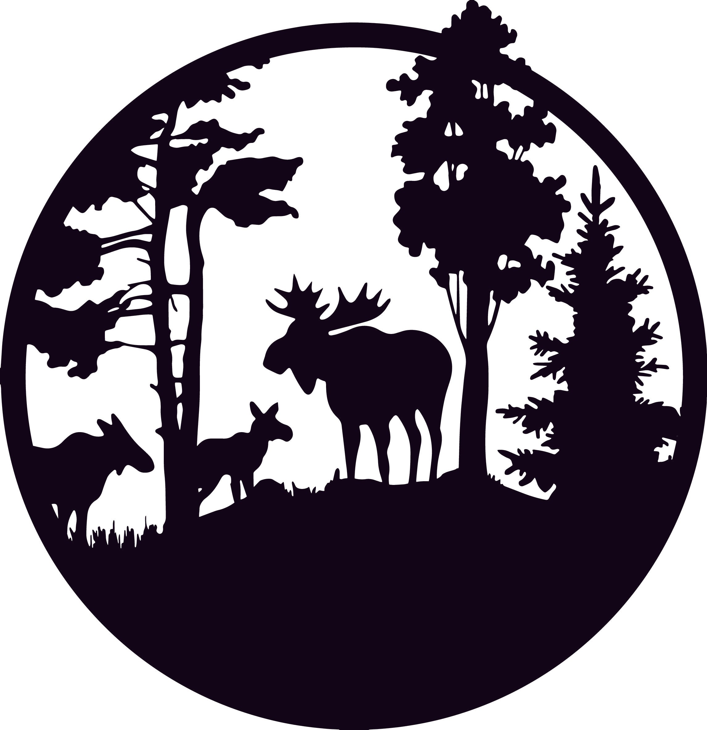 Moose tree scene