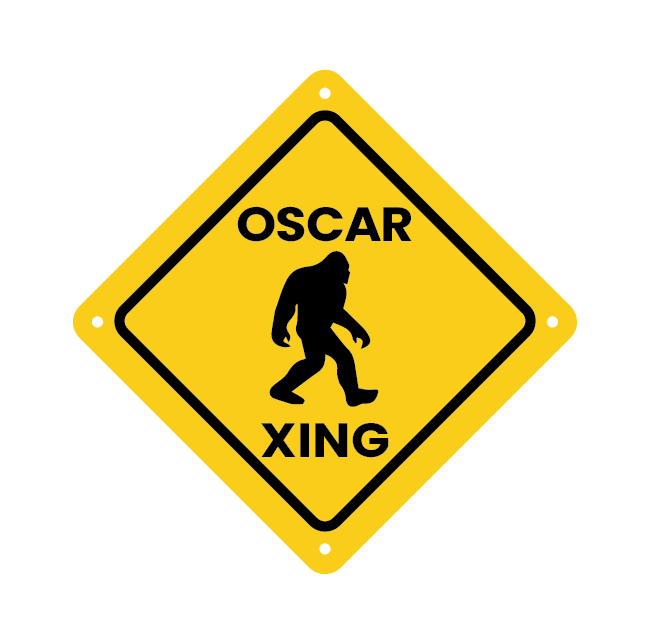 Personalized Bigfoot Sasquatch Crossing Road Sign