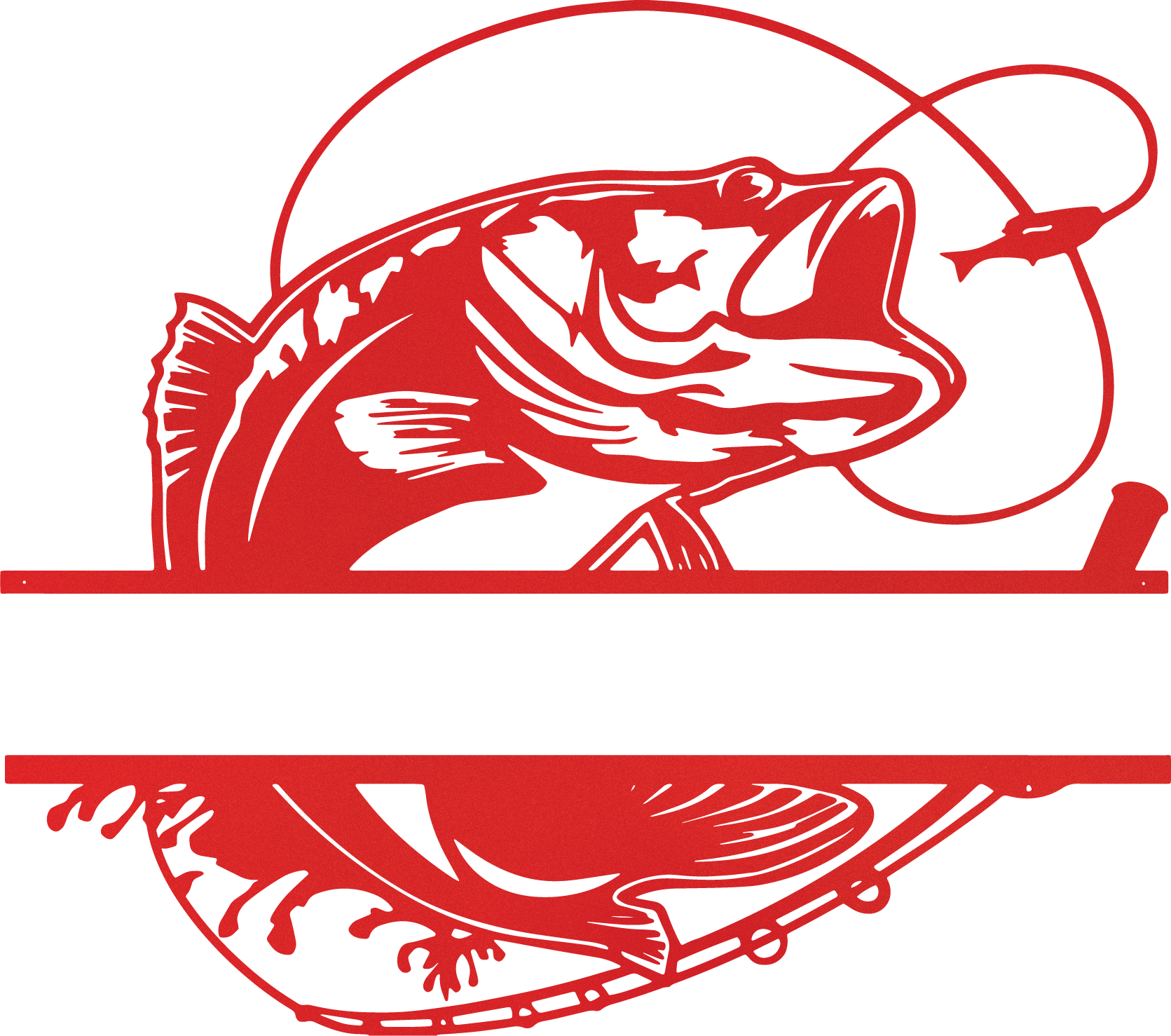 Bass Fish Monogram – metalsignscanada