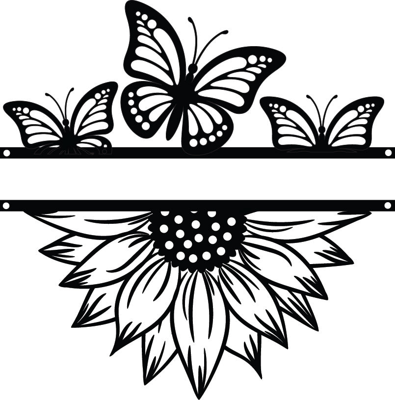 Sunflower Butterfly Monogram