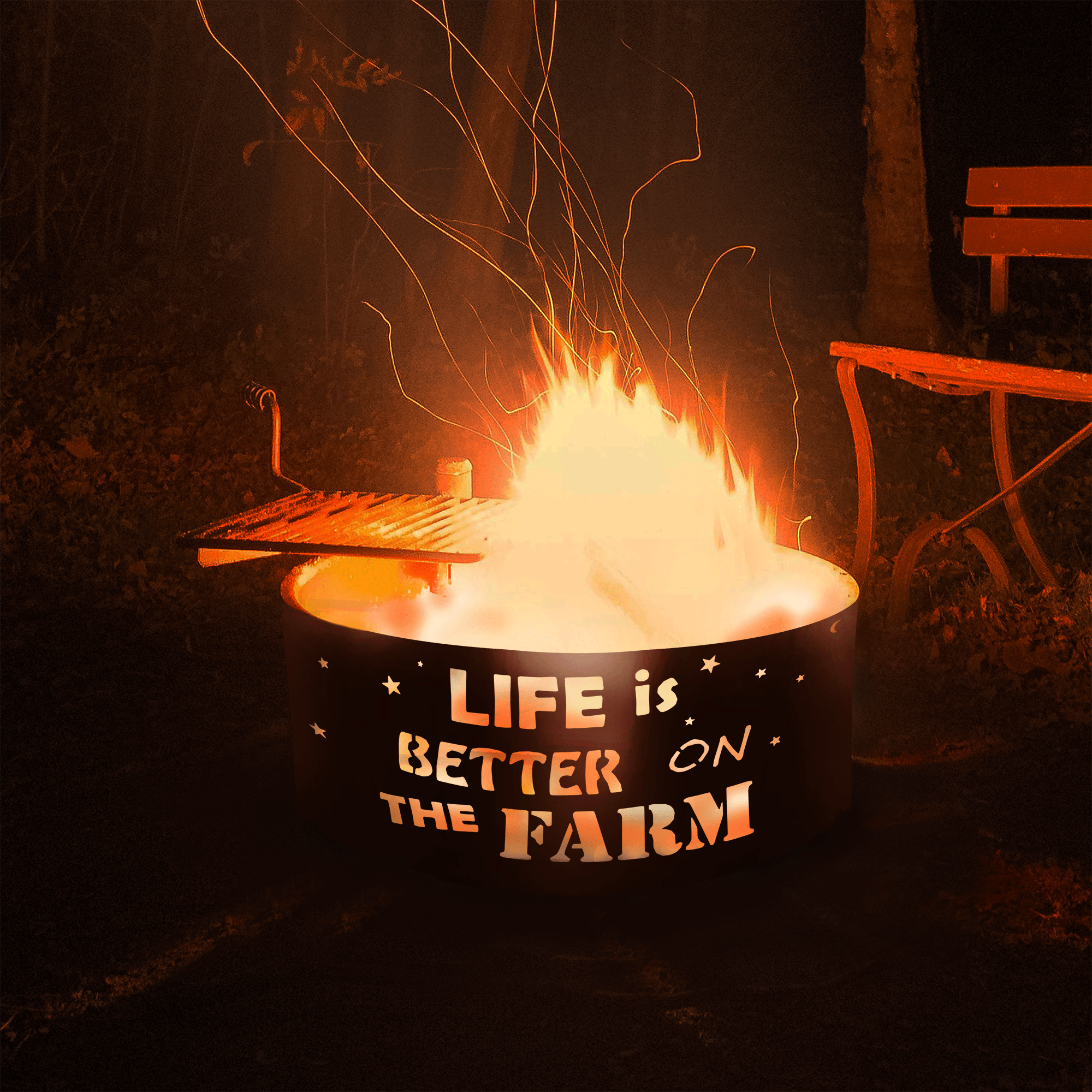 Life is Better on the Farm Firepit Ring