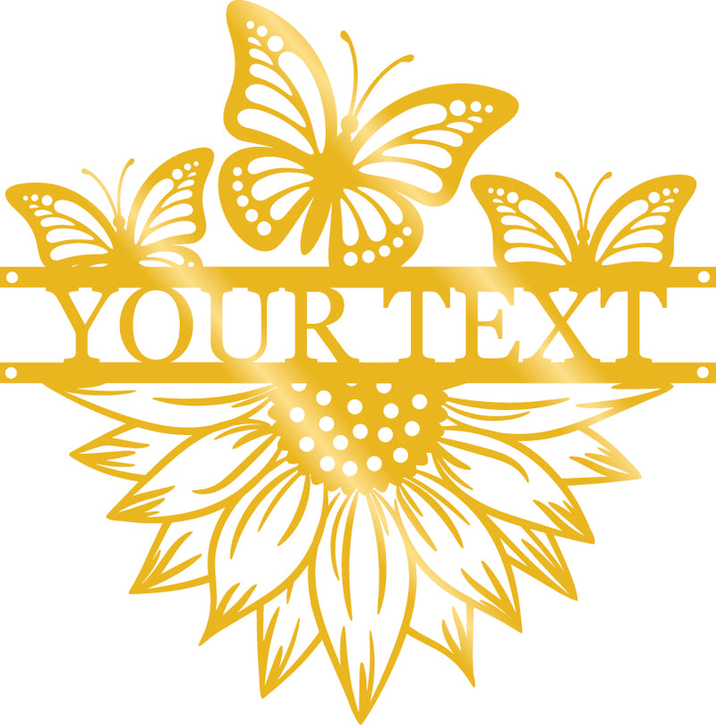 Sunflower Butterfly Monogram