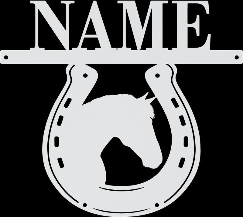 Horse in Horseshoe Name Sign