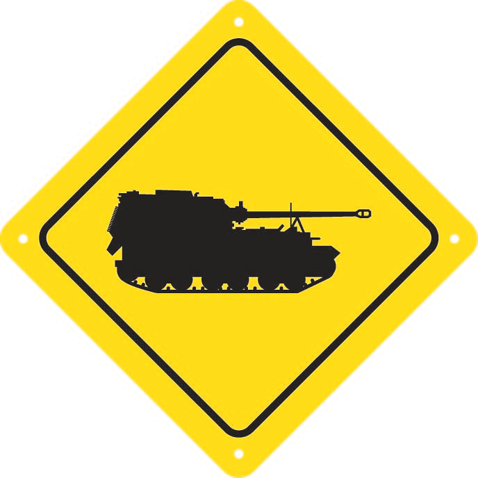 Personalized M 109 Tank Crossing Road Sign