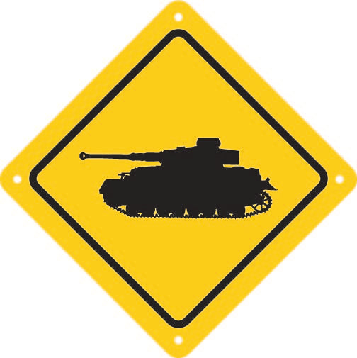 Personalized Tank Crossing Road Sign